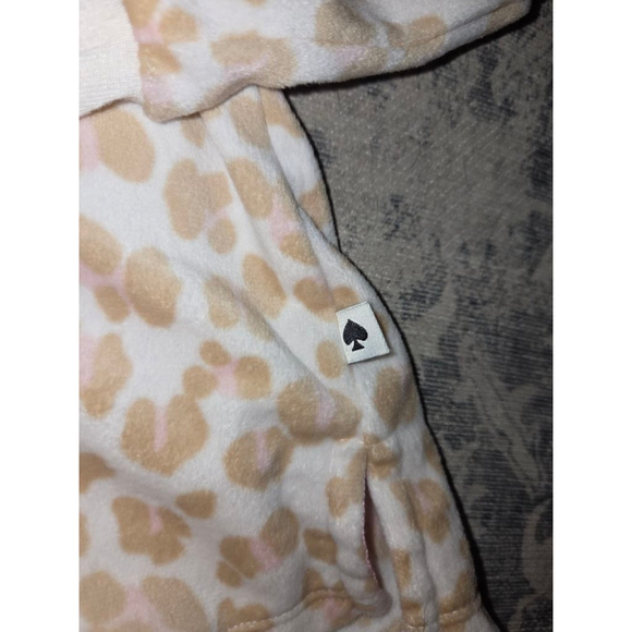 Women's Kate Spade Leopard Print Pajamas Set L Beige & White - Picture 4 of 10